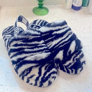 Ugg Platform Slippers - Zebra Print